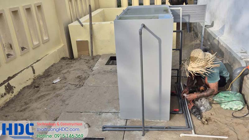 Hình ảnh thi công thực tế thiết bị xử lý nước thải y tế của công ty môi trường HDC