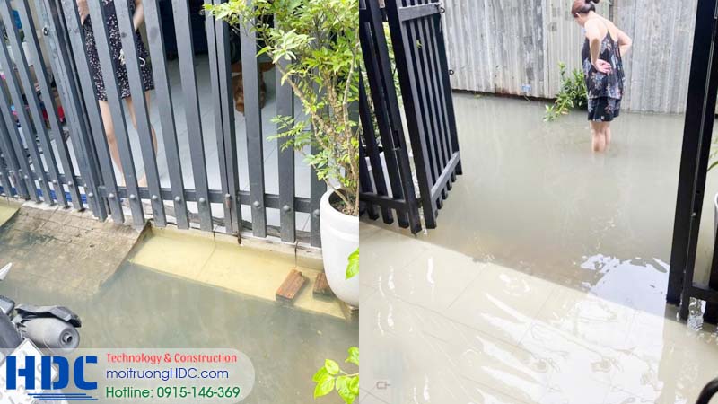 ngập nước vào nhà khiến người dân phường hoàn kiếm sống trong lo âu