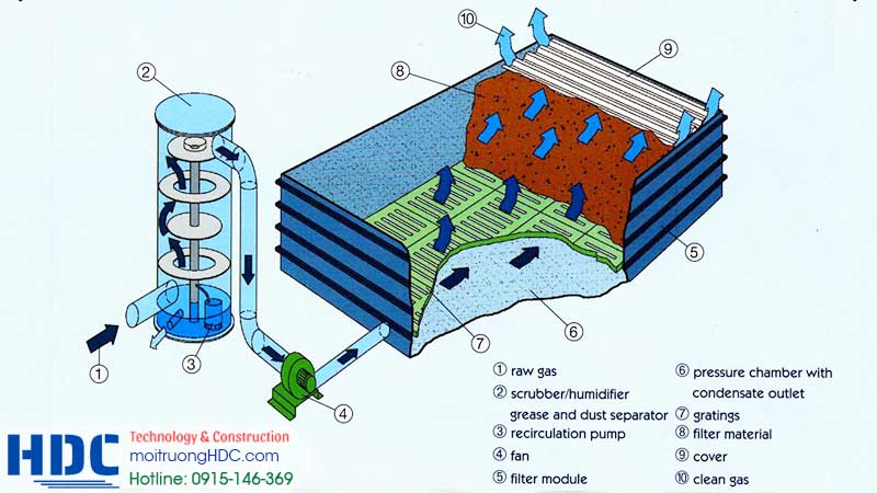 Phương pháp ứng dụng vi sinh vật trong xử lý khí thải